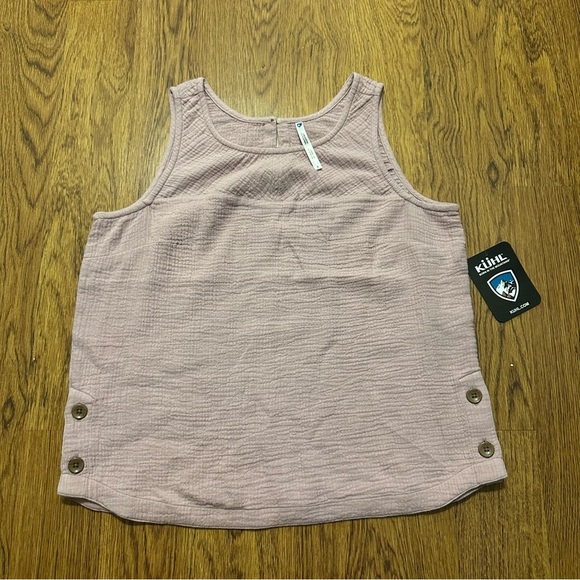 Kuhl Women's Mauve Tank Top Button Klover Tank Lilac Breeze Small NWT sleeveless - Picture 1 of 9